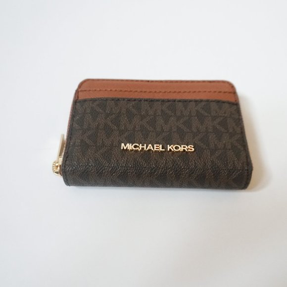 Michael Kors Jet Set Card Case Wallet MK Brown - Picture 5 of 8